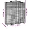 vidaXL 3 db &iacute;ves horganyzott vas gabion kos&aacute;r 200x50x220/240 cm