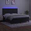 vidaXL fekete b&aacute;rsony rug&oacute;s &eacute;s LED-es &aacute;gy matraccal 180x200 cm