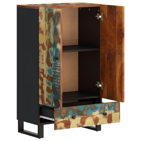 vidaXL tömör újrahasznosított fa és vas szekrény fiókkal 60x33x100 cm