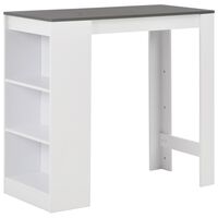 vidaXL fehér bárasztal polccal 110 x 50 x 103 cm