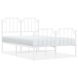 vidaXL feh&eacute;r f&eacute;m &aacute;gykeret fej- &eacute;s l&aacute;bt&aacute;ml&aacute;val 120 x 200 cm