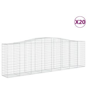 vidaXL 20 db &iacute;ves horganyzott vas gabion kos&aacute;r 400x50x120/140 cm
