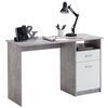 FMD betonsz&uuml;rke &eacute;s feh&eacute;r egyfi&oacute;kos &iacute;r&oacute;asztal 123 x 50 x 76,5 cm