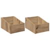 vidaXL LP lemez doboz 2 db K&eacute;zműves T&ouml;lgy 23 x 33 x 16 cm Szerelt Fa