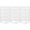 vidaXL 3 db k&ouml;r alak&uacute; horganyzott ac&eacute;l gabion magas&aacute;gy&aacute;s &Oslash;30 x 50 cm