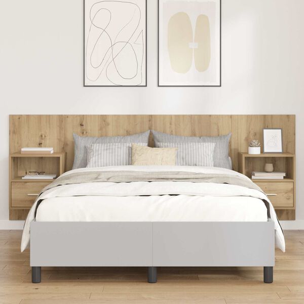 vidaXL Fejt&aacute;mla Szekr&eacute;nnyel fi&oacute;kkal 3 pcs Artisan t&ouml;lgy Faanyag