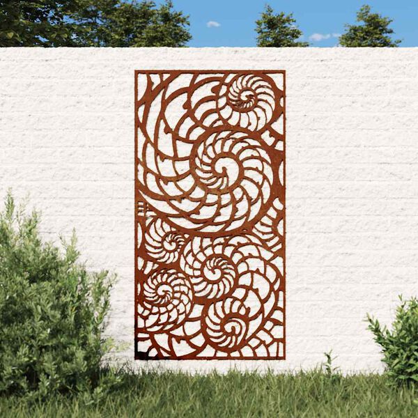 vidaXL kagyl&oacute;mint&aacute;s corten ac&eacute;l kerti fald&iacute;sz 105 x 55 cm