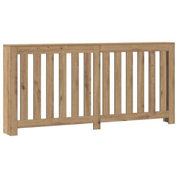 vidaXL kézműves tölgy színű szerelt fa radiátorburkolat 175x20x82 cm