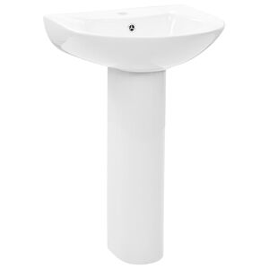 vidaXL szabadon &aacute;ll&oacute; feh&eacute;r ker&aacute;mia mosd&oacute;kagyl&oacute; l&aacute;bbal 520x440x190 mm