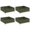 vidaXL Fűszeg&eacute;lyez&eacute;s 4 db 100 x 100 x 35 cm Ac&eacute;l Olajz&ouml;ld