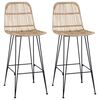 vidaXL B&aacute;rsz&eacute;k 2 db Term&eacute;szetes 44 x 55 x 109 cm Rattan &eacute;s ac&eacute;l