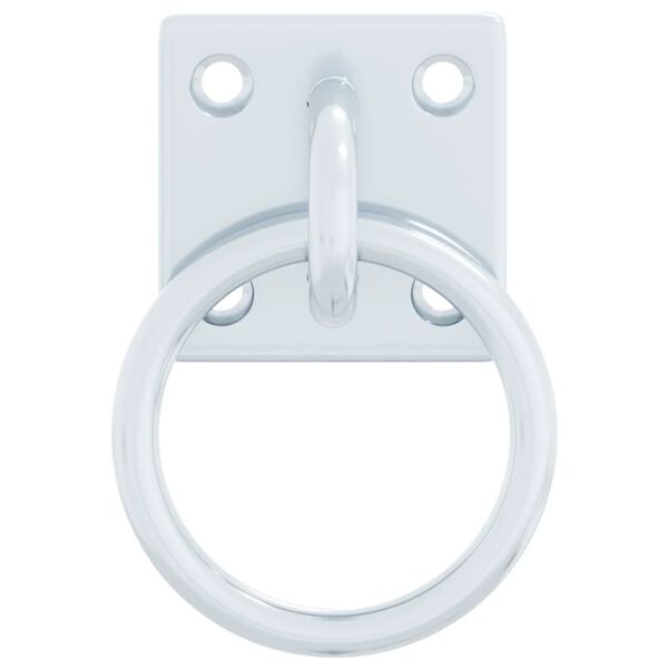 vidaXL 3 db ezüst acél csatlakozó gyűrű lemezzel