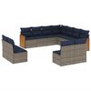 vidaXL 11 db sz&uuml;rke polyrattan kerti kanap&eacute;garnit&uacute;ra p&aacute;rn&aacute;kkal