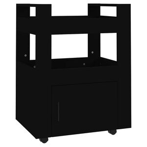 vidaXL fekete szerelt fa zs&uacute;rkocsi 60 x 45 x 80 cm