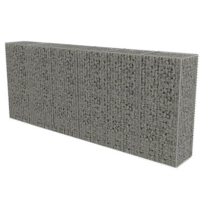 vidaXL horganyzott acél gabion fal fedéllel 300 x 50 x 150 cm