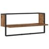 vidaXL Falpolc Falra szerelhető Antik fa 65 x 25 x 30 cm f&eacute;m PB