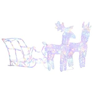 vidaXL akril r&eacute;nszarvasos-sz&aacute;nos kar&aacute;csonyi d&iacute;sz 160 LED-del 130 cm