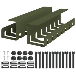 vidaXL Asztal alatti k&aacute;bel kezelő t&aacute;lca 2 db Olajz&ouml;ld 43 x 10 x 10 cm