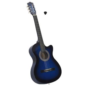 vidaXL k&eacute;k &aacute;rny&eacute;kos 6 h&uacute;ros klasszikus western cutaway git&aacute;r 38"