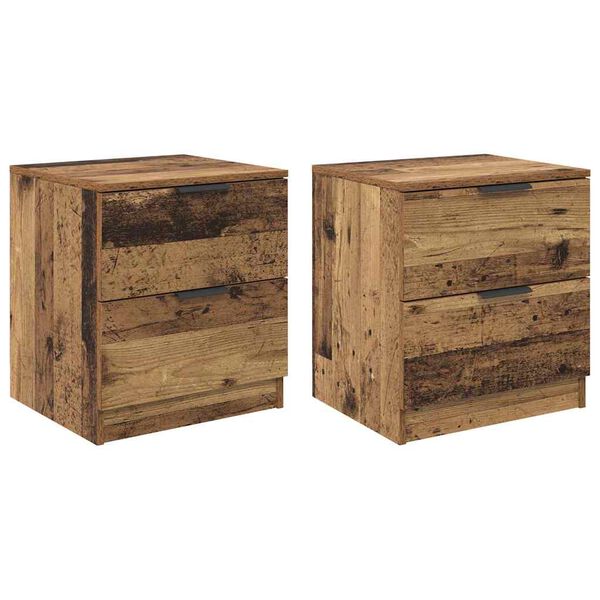 vidaXL &Eacute;jjeliszekr&eacute;ny fi&oacute;kkal 2 pcs &Ouml;reg fa 45 x 39 x 50cm Faanyag