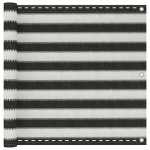 vidaXL antracitsz&uuml;rke-feh&eacute;r HDPE erk&eacute;lynapellenző 90 x 500 cm