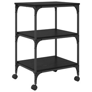 vidaXL Nyomtat&oacute;&aacute;llv&aacute;ny Fekete T&ouml;lgy 50 x 41 x 75 cm Szerelt Fa