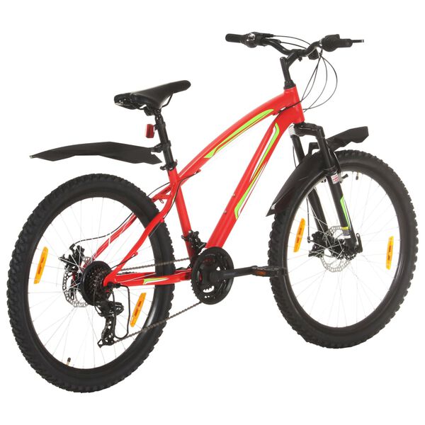 vidaXL 21 sebess&eacute;ges piros mountain bike 26 h&uuml;velykes ker&eacute;kkel 36 cm