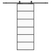 vidaXL fekete ESG &uuml;veg tol&oacute;ajt&oacute; f&eacute;mszerelv&eacute;ny-szettel 76x205 cm