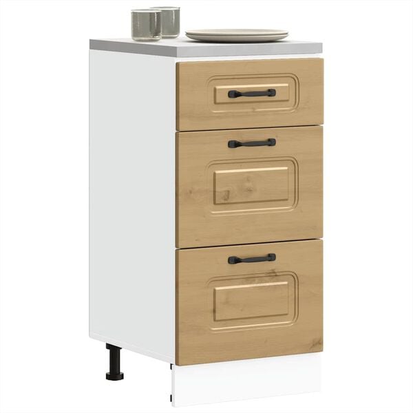 vidaXL Konyhai alapszekr&eacute;ny Kalmar k&eacute;zműves t&ouml;lgy műszaki fa