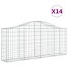 vidaXL 14 db &iacute;ves horganyzott vas gabion kos&aacute;r 200x30x80/100 cm