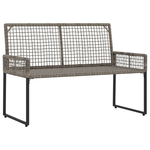 vidaXL Kerti pad p&aacute;rn&aacute;val Sz&uuml;rke 118 x 55 x 82 cm PE rattan &eacute;s sz&ouml;vet