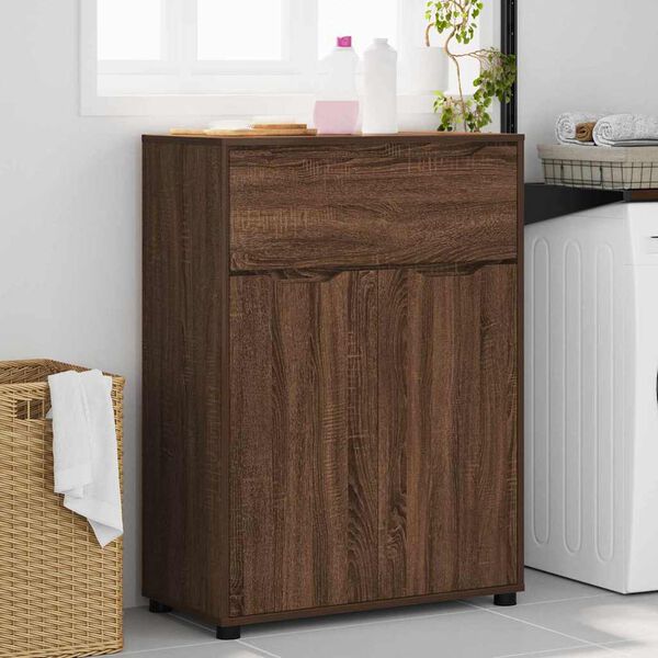 vidaXL F&uuml;rdőszoba Sz&eacute;k&eacute;ny Barna T&ouml;lgy 72,5 x 36,5 x 100 cm Faanyag