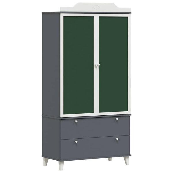 vidaXL Kr&eacute;t&aacute;val &Iacute;rt Dresser ROROS Sz&uuml;rke &eacute;s Feh&eacute;r 90 x 45 x 180 cm