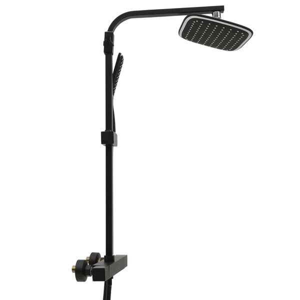 vidaXL fekete duplafejű zuhanyszett keverővel &eacute;s t&ouml;mlővel