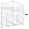 vidaXL 18 db &iacute;ves horganyzott vas gabion kos&aacute;r 200x30x180/200 cm