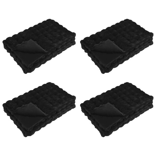 vidaXL Műny&uacute;l szőrm&eacute;s takar&oacute; 4 pcs Fekete 150 x 220 cm Poli&eacute;szter