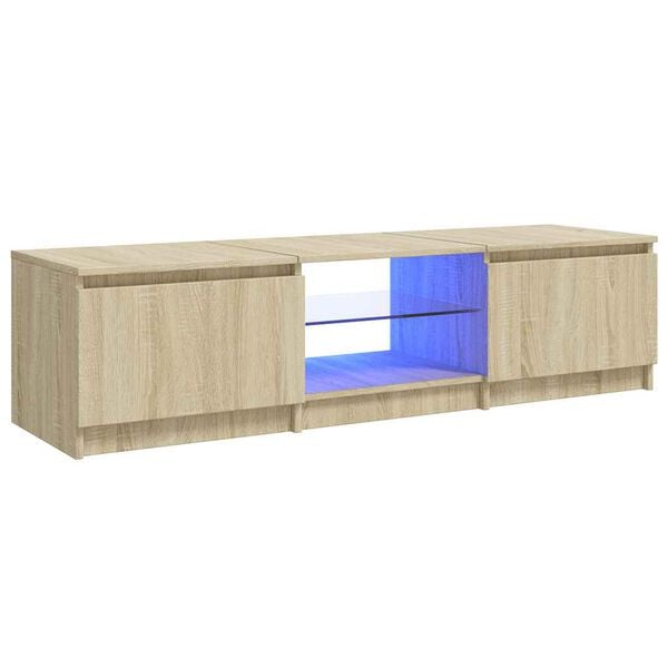 vidaXL sonoma t&ouml;lgy sz&iacute;nű TV-szekr&eacute;ny LED l&aacute;mp&aacute;kkal 140x40x36 cm