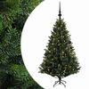vidaXL Műfenyő g&ouml;mb&ouml;kkel 120 cm 150 LED Meleg feh&eacute;r PVC &eacute;s f&eacute;m Z&ouml;ld