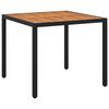 vidaXL fekete polyrattan &eacute;s ak&aacute;cfa kerti asztal 90 x 90 x 75 cm