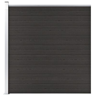 vidaXL fekete WPC kerítéspanel 175 x 186 cm