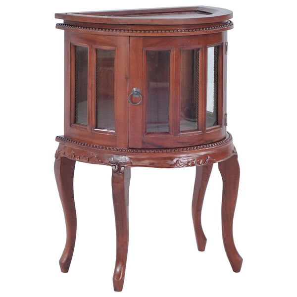 vidaXL t&ouml;m&ouml;r mahag&oacute;ni r&eacute;szben &iacute;velt vitrin 50 x 35 x 76 cm