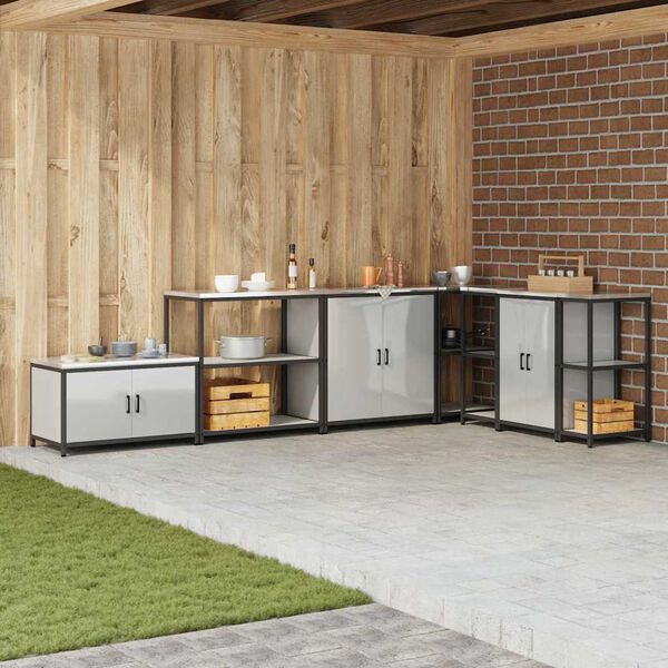 vidaXL Konyhai T&aacute;rol&aacute;s polcokkal t&aacute;rol&oacute;val Ez&uuml;st 60 x 50 x 92 cm Ac&eacute;l