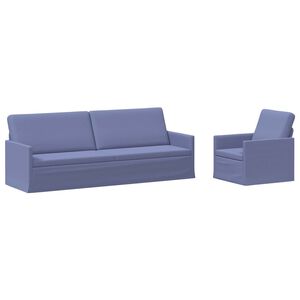 vidaXL Kanap&eacute; Szett 2 pcs Farmerk&eacute;k Sz&ouml;vet