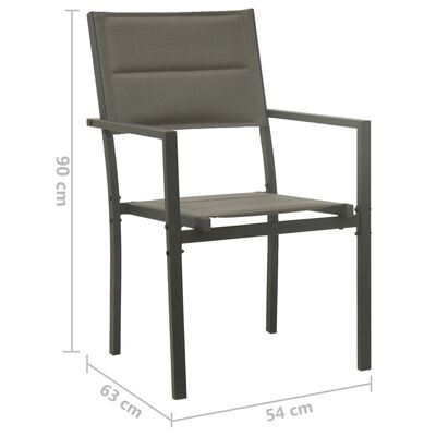 vidaXL 4 db antracitszürke textilén és acél kerti szék