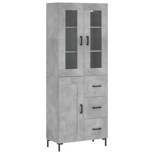 vidaXL betonsz&uuml;rke szerelt fa magasszekr&eacute;ny 69,5 x 34 x 180 cm