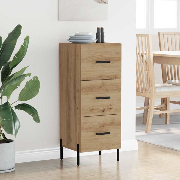 vidaXL Sz&eacute;f fi&oacute;kkal k&eacute;zműves t&ouml;lgy 34 x 34.5 x 90 cm Faanyag