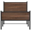 vidaXL barna tölgy színű fém ágykeret matrac nélkül 90 x 190 cm