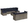 vidaXL 11 db sz&uuml;rke polyrattan kerti kanap&eacute;garnit&uacute;ra p&aacute;rn&aacute;kkal