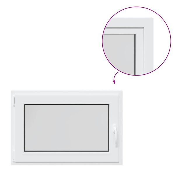 vidaXL "RISOR" pinceablak 90x70 cm, bukó-nyíló, DIN, bal oldali, fehér