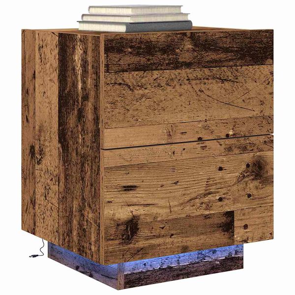 vidaXL &Eacute;jjeliszekr&eacute;ny fi&oacute;kkal 2 pcs &Ouml;reg fa 45 x 40 x 55 cm Faanyag